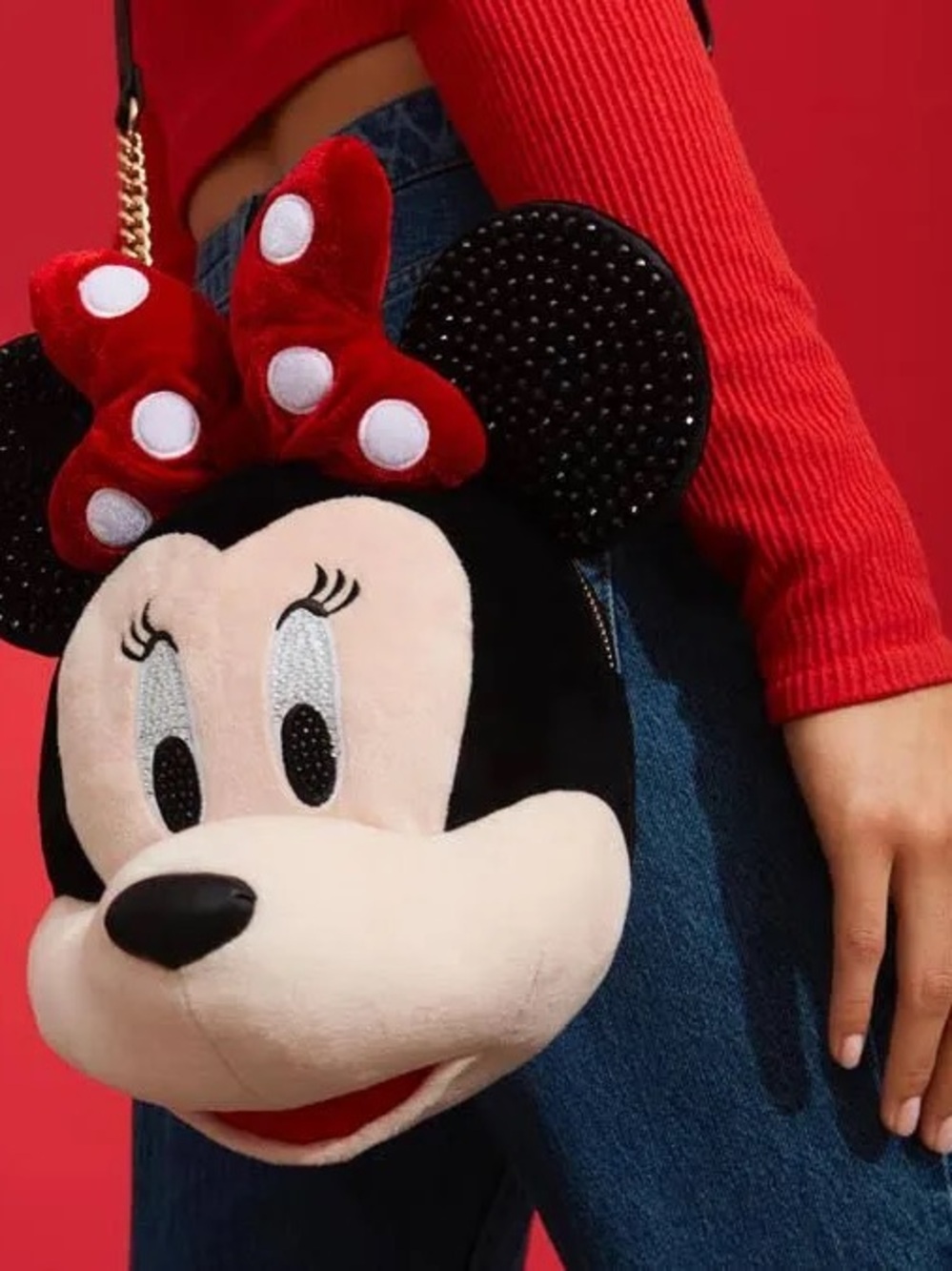 NWT ALDO Minnie Mouse Plush Crossbody Bag - Red Bow